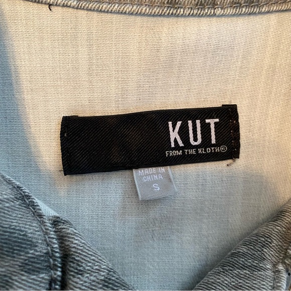 Kut from Cloth Gray Animal Leopard Print Denim Jacket - Picture 6 of 15